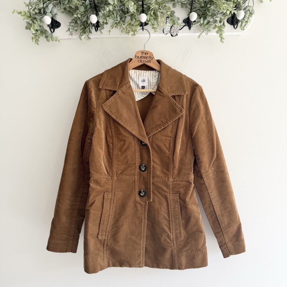 CAbi Journey Jacket #3554 Brown Corduroy Small KD